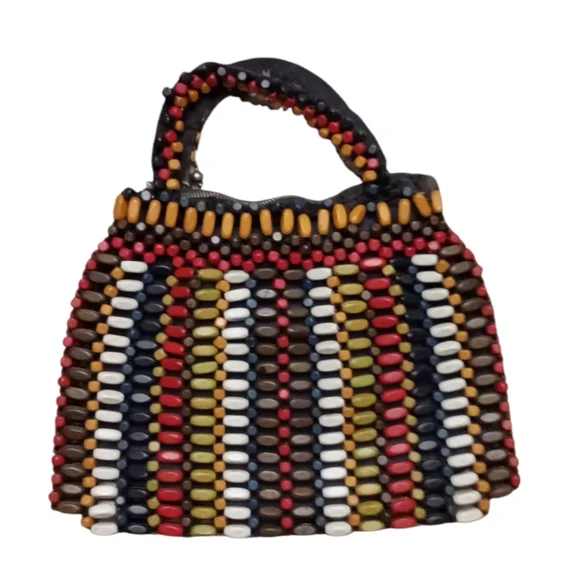 Vintae Multi Color Beaded Handbag - Picture 2 of 4